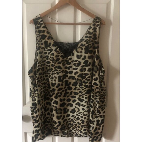 Women's Bobeau Plus Size Leopard Tank Blouse Top Cami Size 1X - Picture 4 of 12